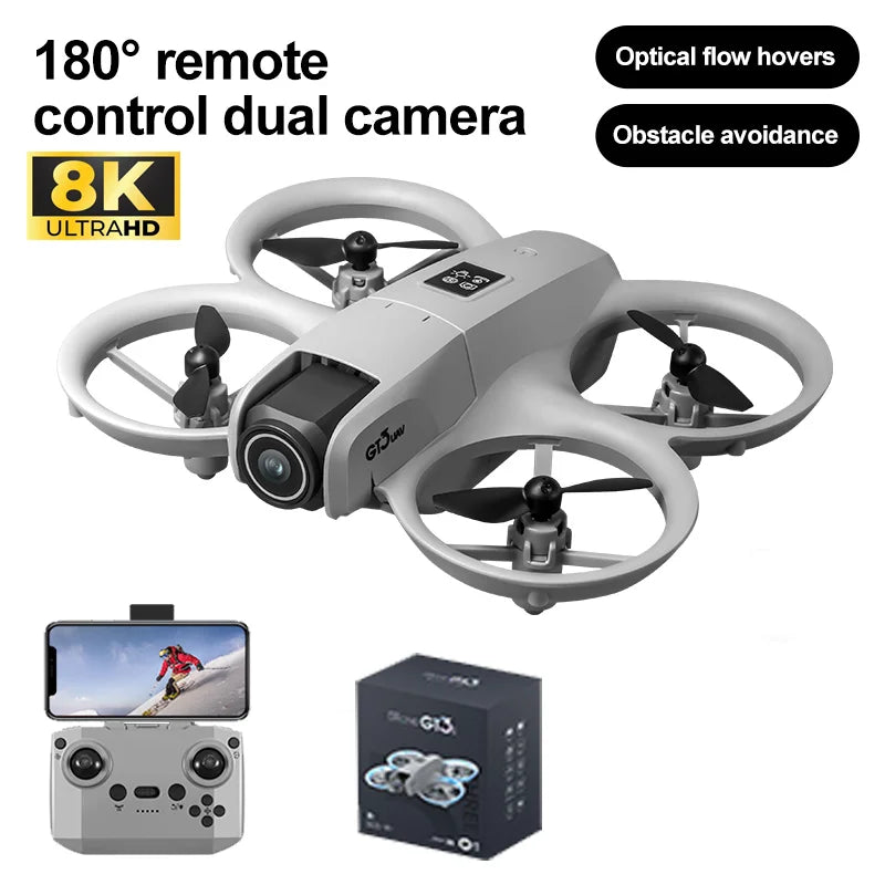 NOVOS Drones GT3 GPS 8K Profissional HD 180° Câmeras Duplas 5G WIFI Motores Sem Escovas Evitação de Obstáculos FPV Dobrável Quadricóptero Brinquedos
